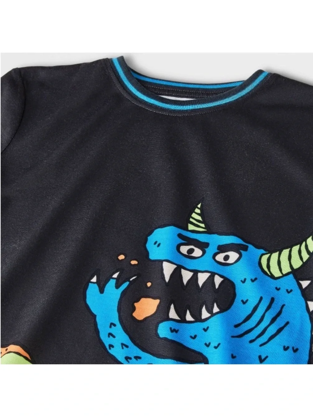 Cat & Jack Boys' 2pc 'Monster' Short Sleeve Pajama Set - Black